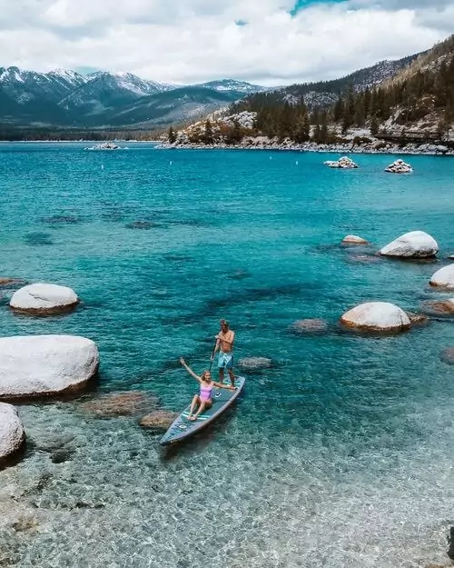 Perfect 2 Week Road Trip Itinerary for the California Coast Stand Up Paddle Board on Lake Tahoe