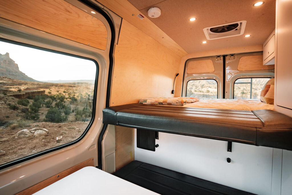 The VanCraft bed extension adds significant sleeping space