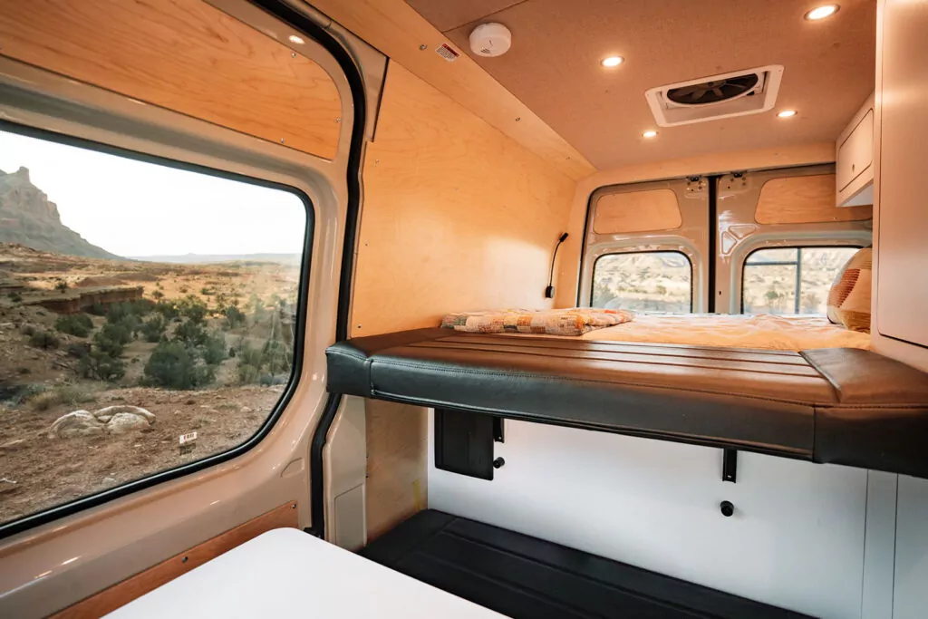 The VanCraft bed extension adds significant sleeping space