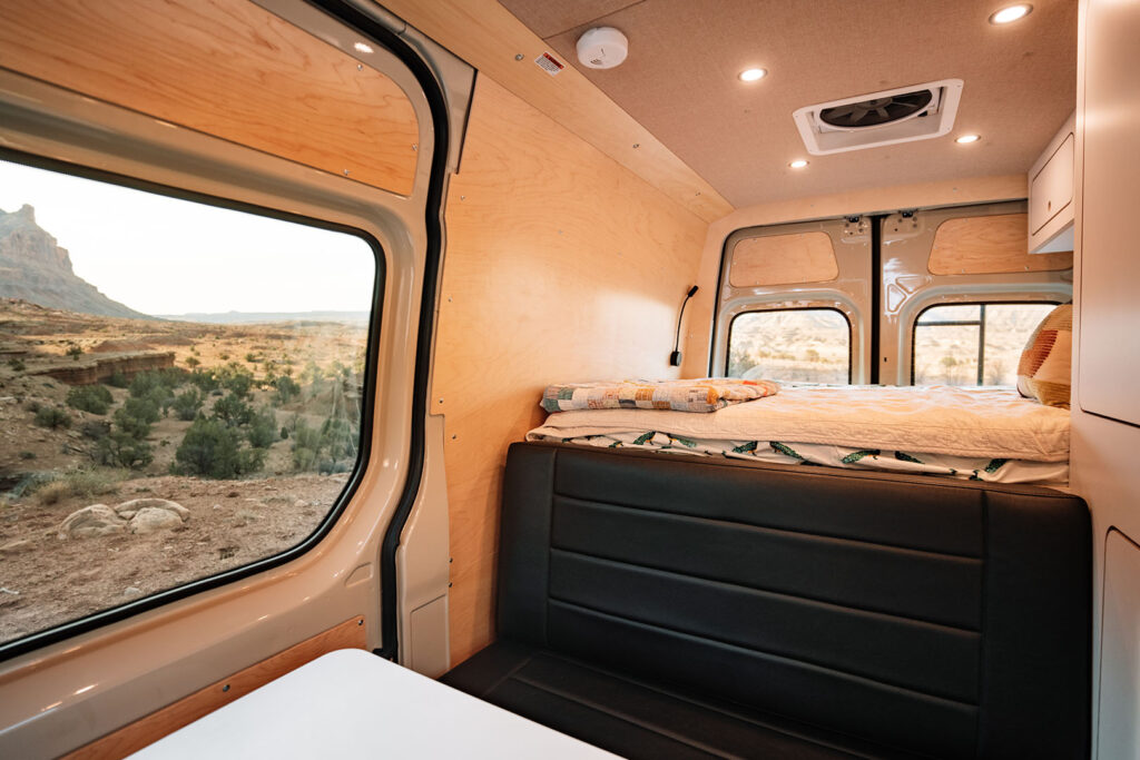 The VanCraft bed extension adds significant sleeping space
